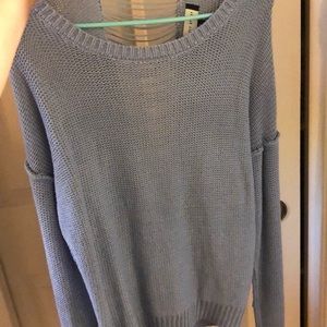 knit blue sweater